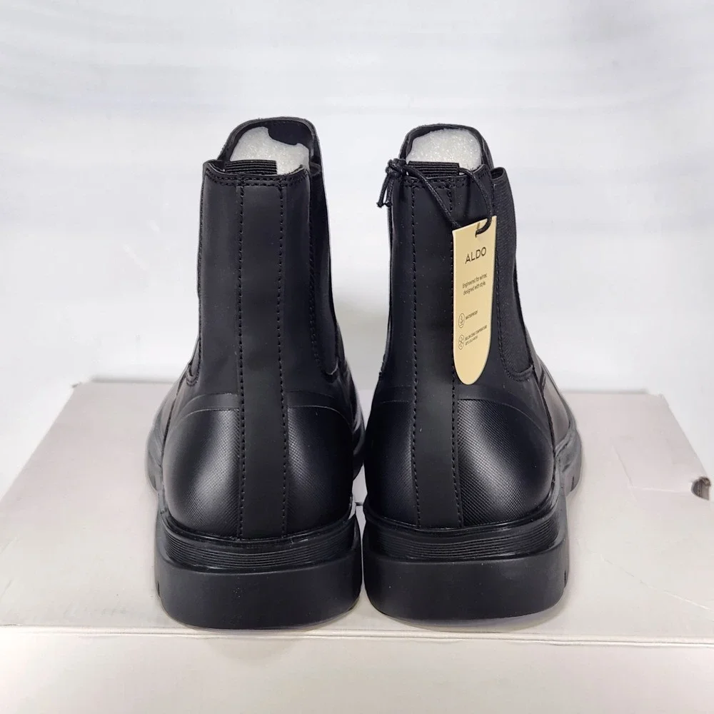 ALDO Eros Boots Men Size 10.5 Black Waterproof Winter Chelsea Lug Sole